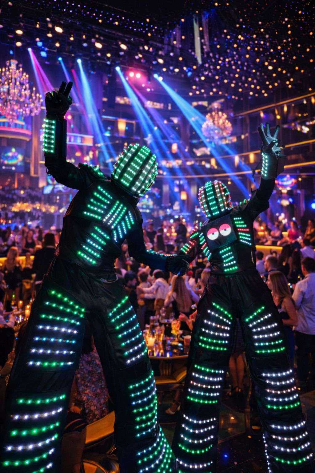 STILT LED ROBOTS — Circus performer, Performance Lab Ibiza